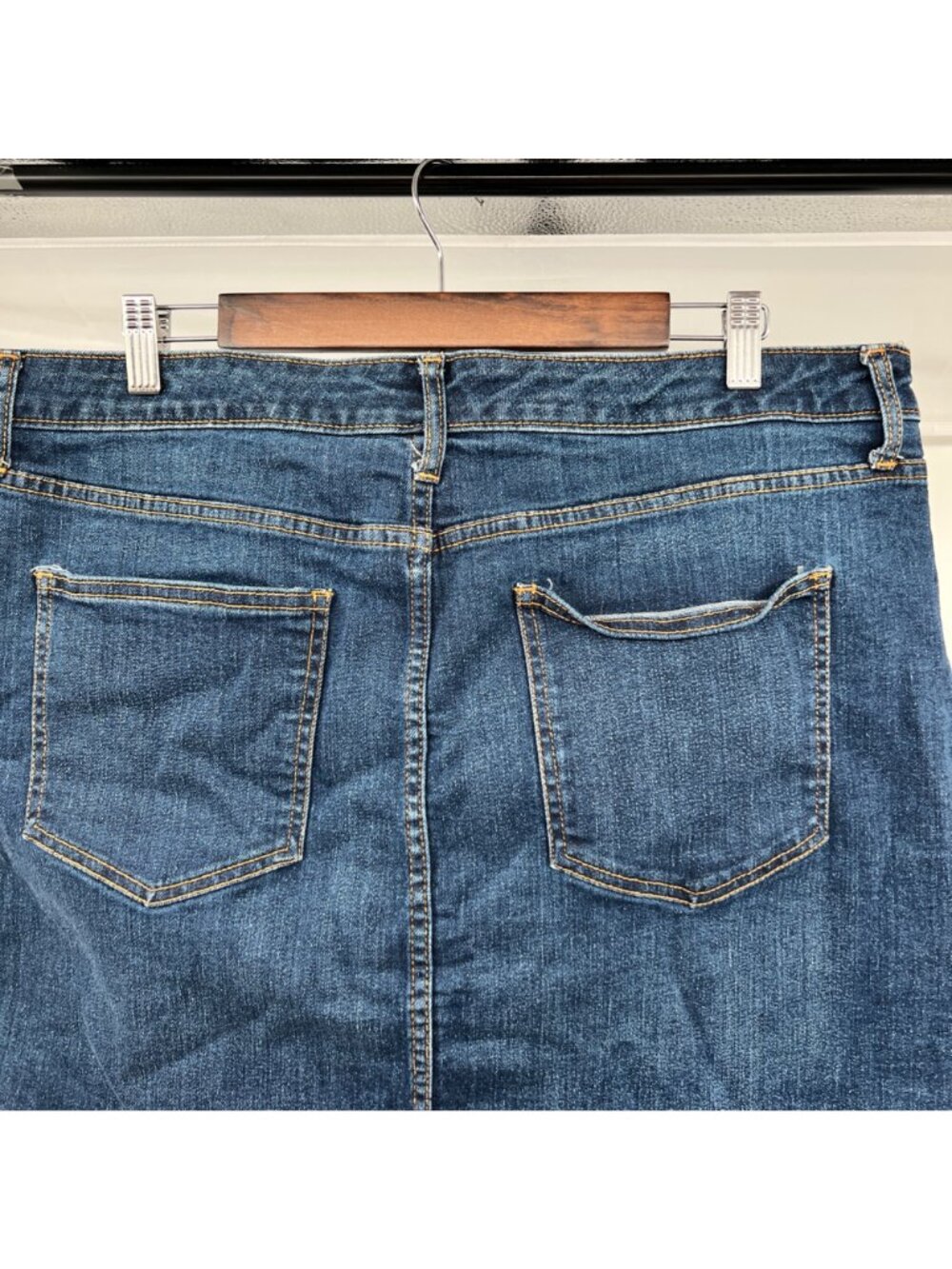 Universal Thread Jean Mini Skirt Frayed Hem Blue Size 18W - Picture 3 of 6